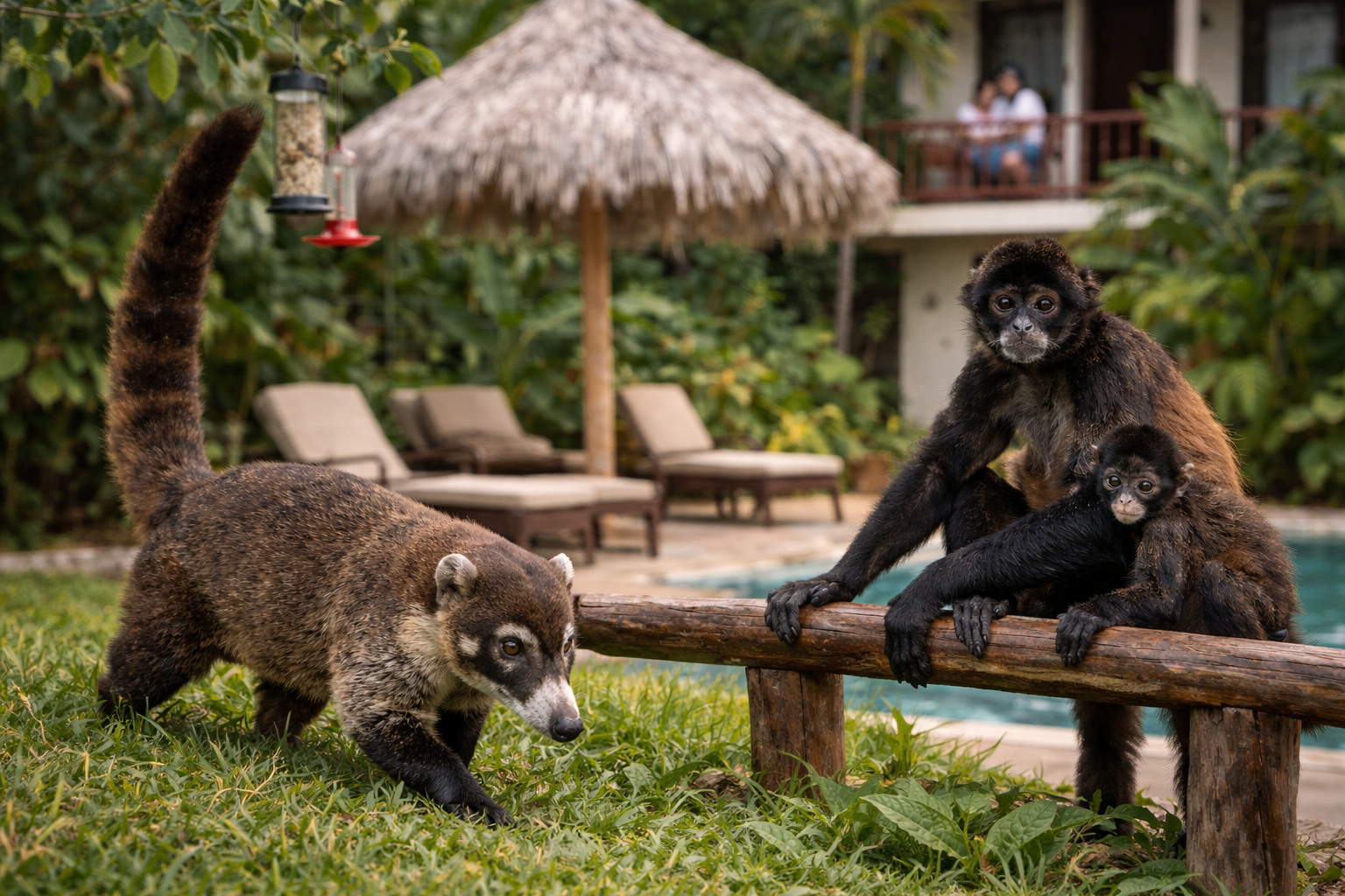 Coatis et singes-araignées : comment cohabiter avec la faune sauvage de votre hôtel ?