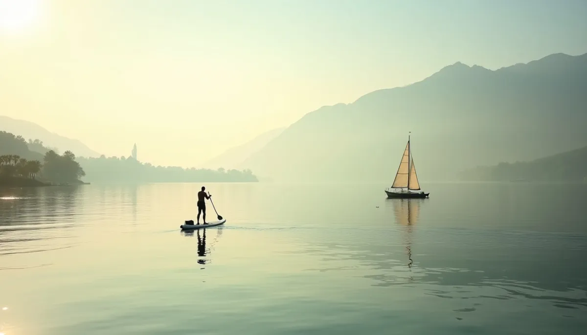 Voile et paddle sur le Léman : le calme plat, source de créativité