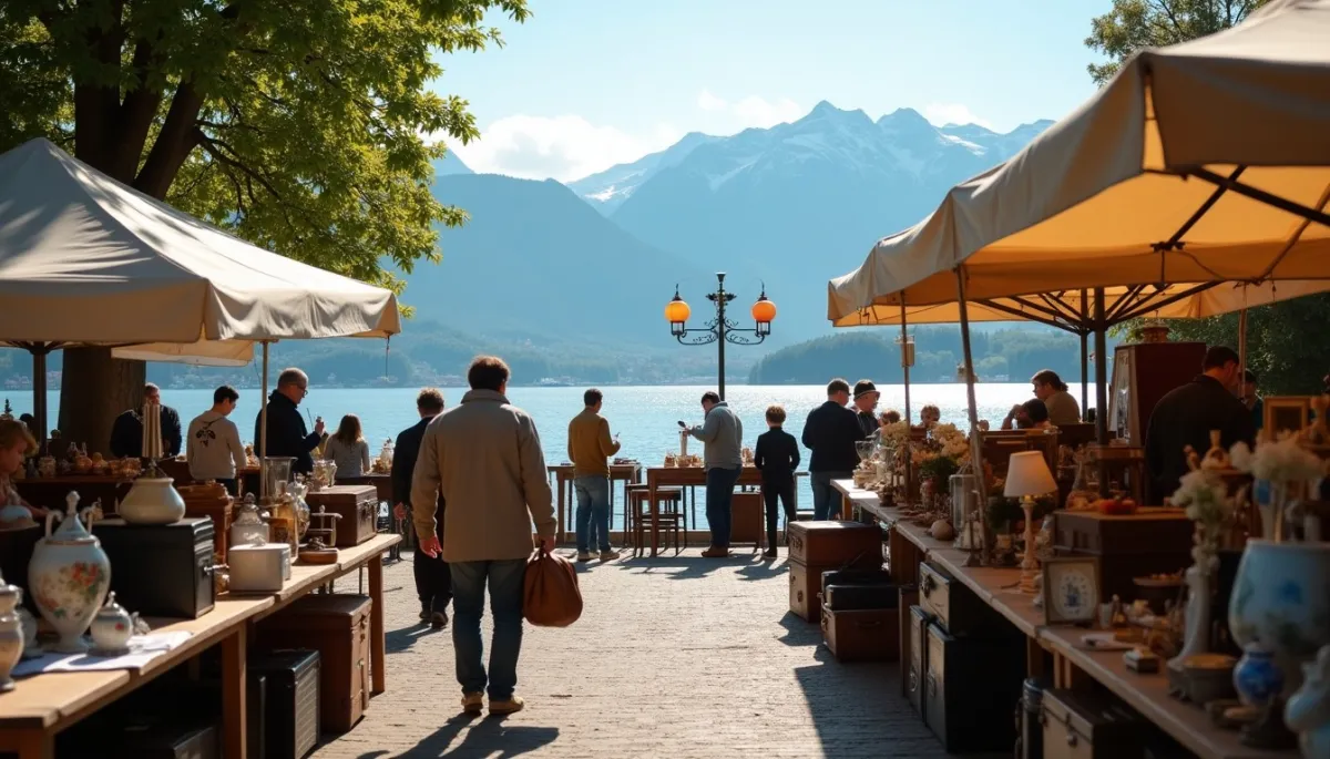 Marchés aux puces de la Riviera : chiner des trésors d'antiquaires face aux montagnes