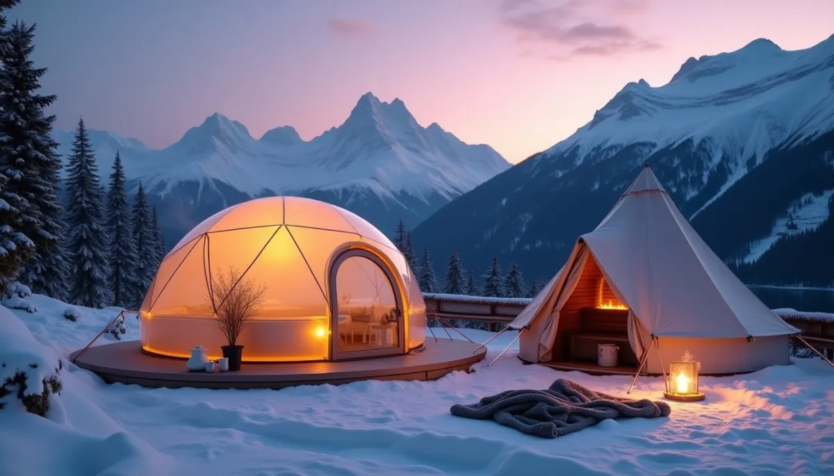 Glamping dans les Alpes vaudoises : luxe sous toile et neige