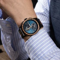 Montre en bois gravée pour homme BOBO BIRD Chronographe - Image 7