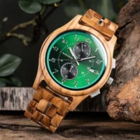 Montre en bois gravée pour homme BOBO BIRD Chronographe - Image 6